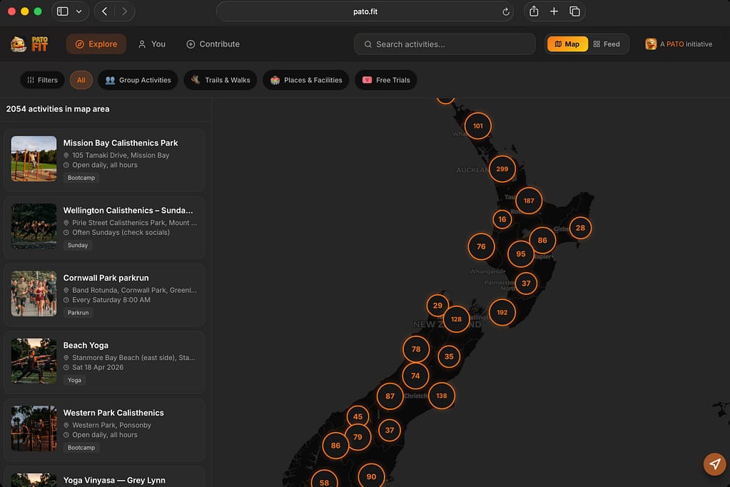 A screenshot of PATO FIT map on Desktop.